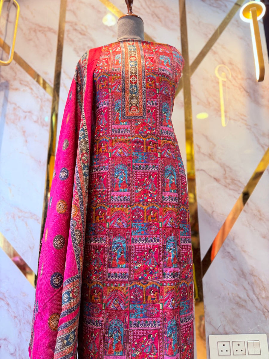 Premium Winter Pashmina Raja Rani Suit