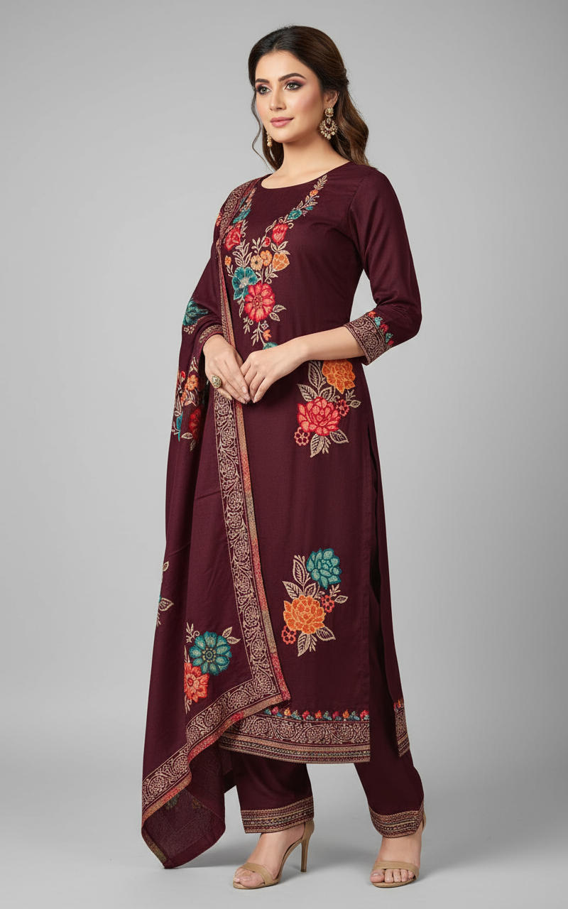 Premium kani Wollen Party Suits (100% Handmade)