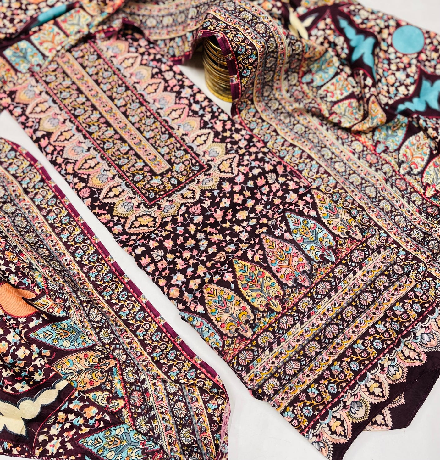 kashmiri  winter kani print Suit