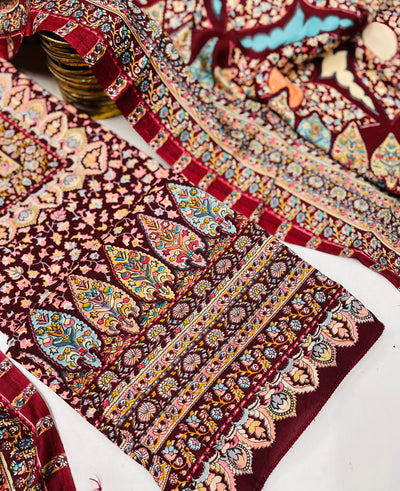 kashmiri  winter kani print Suit
