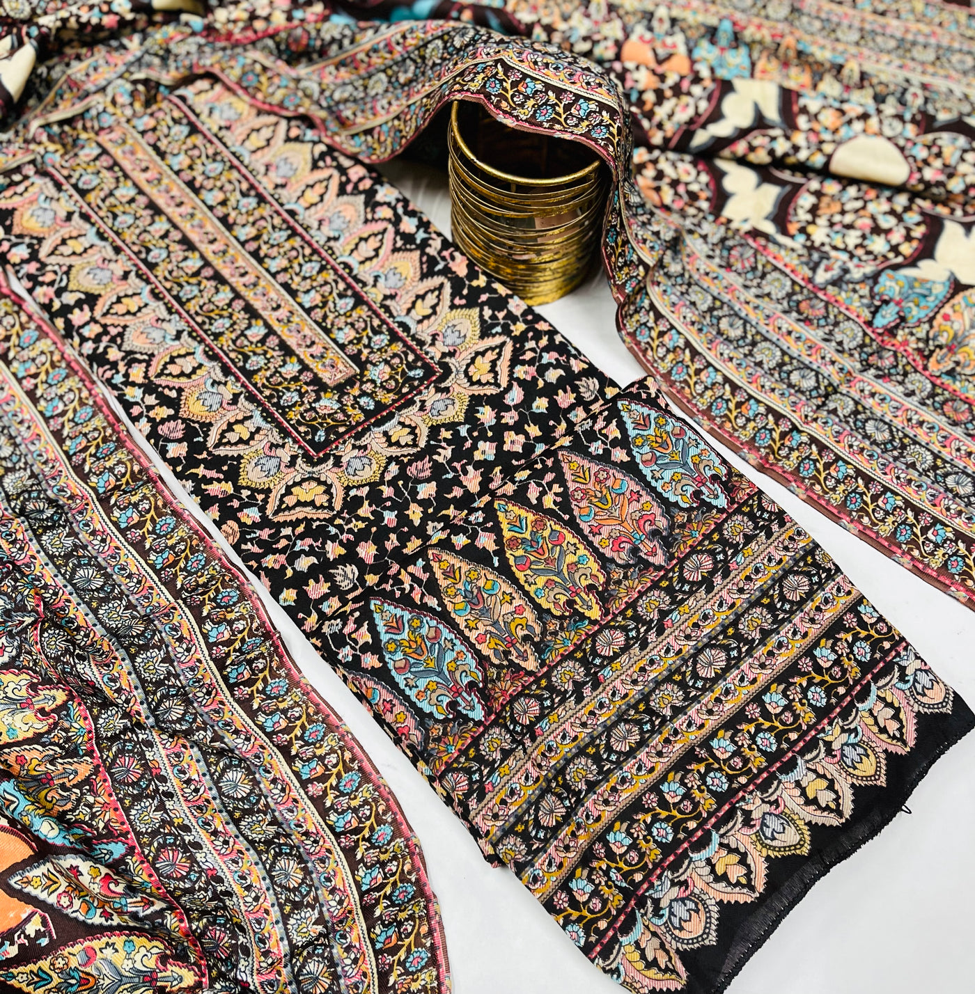 kashmiri  winter kani print Suit