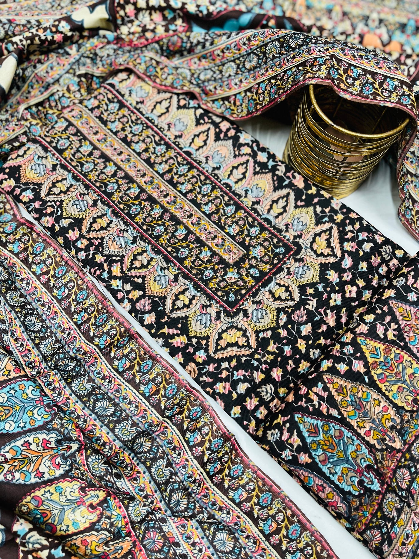 kashmiri  winter kani print Suit