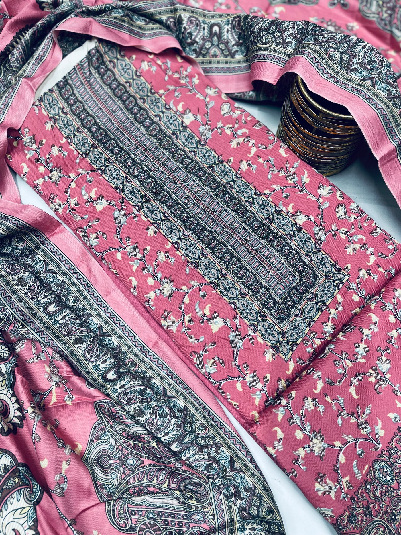 kashmiri  winter kani print Suit