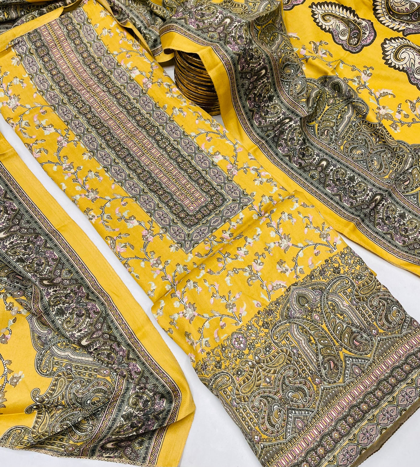 kashmiri  winter kani print Suit