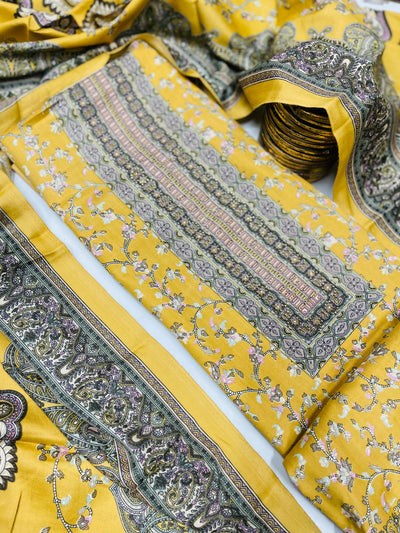 kashmiri  winter kani print Suit