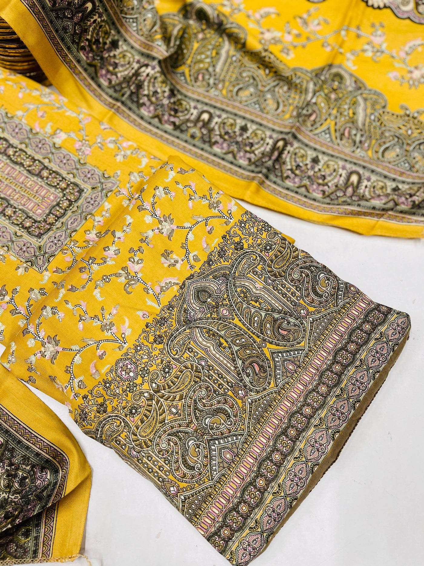 kashmiri  winter kani print Suit