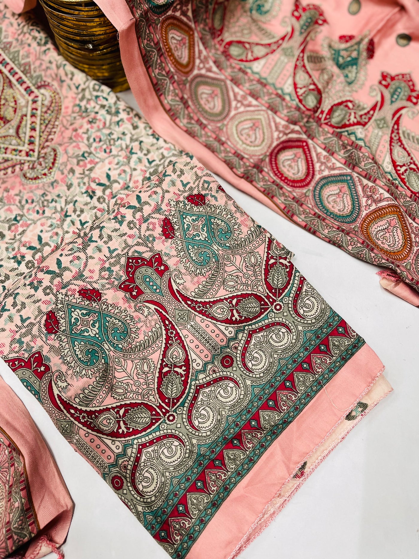 kashmiri  winter kani print Suit