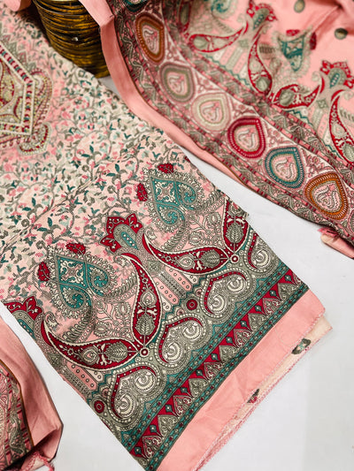kashmiri  winter kani print Suit