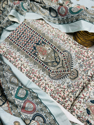 kashmiri  winter kani print Suit