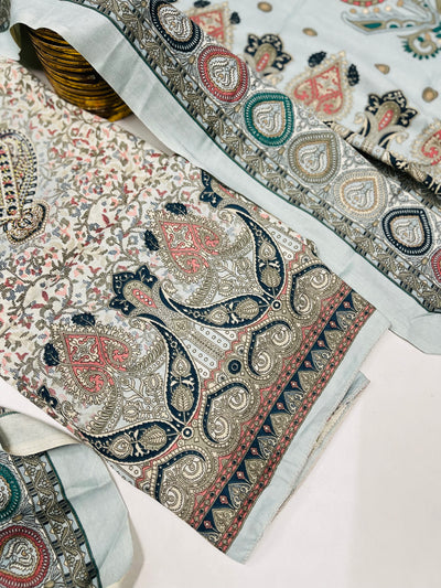 kashmiri  winter kani print Suit