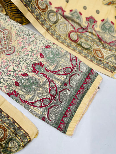 kashmiri  winter kani print Suit