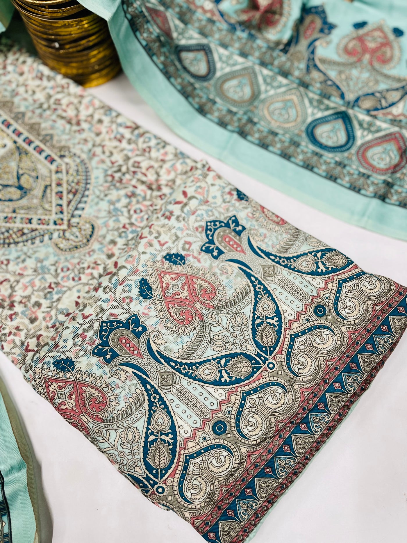 kashmiri  winter kani print Suit