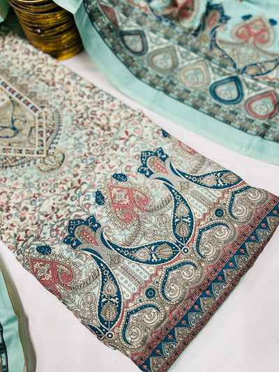 kashmiri  winter kani print Suit