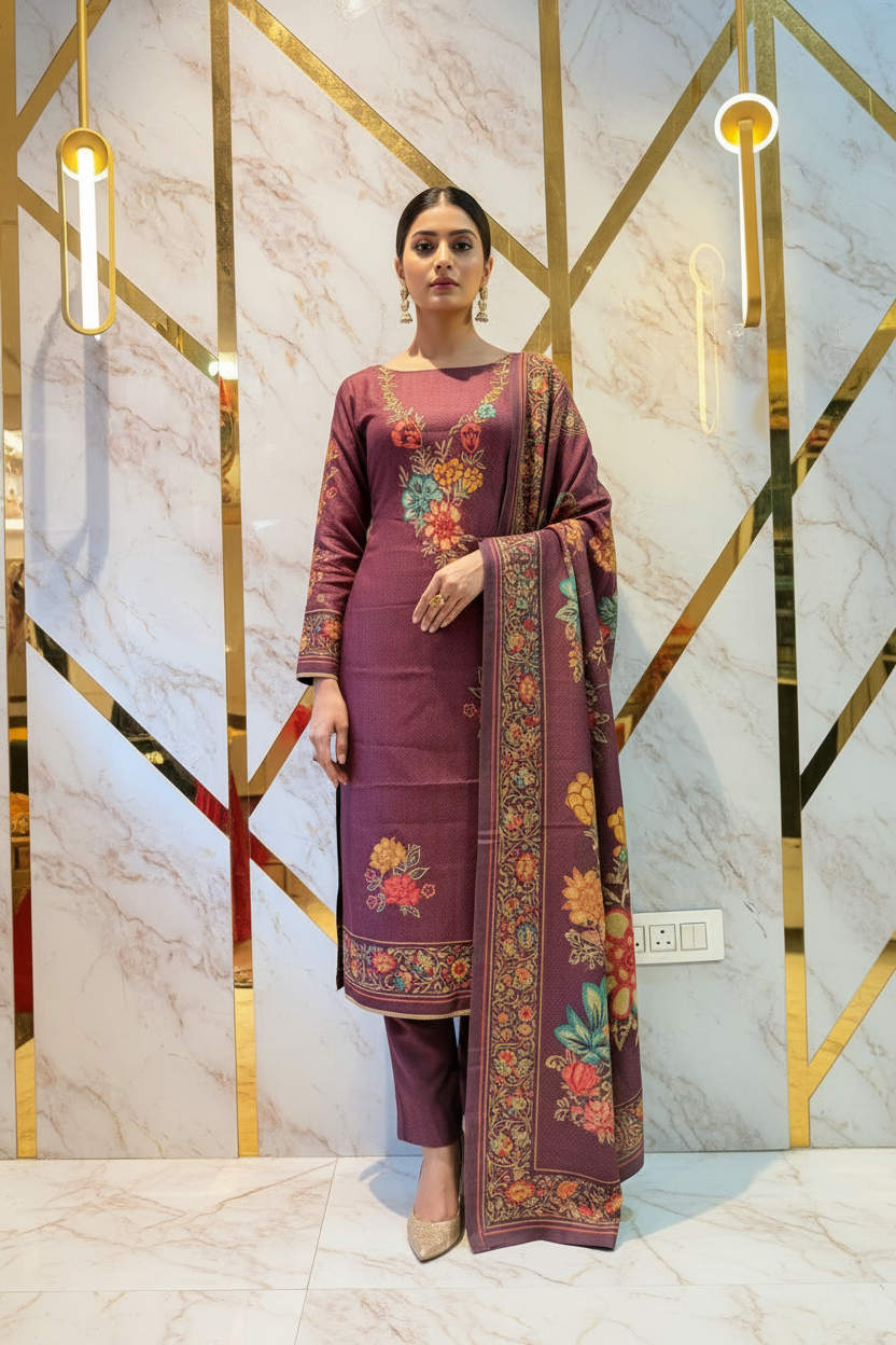 Premium kashmiri  Pashmina kani print Suit