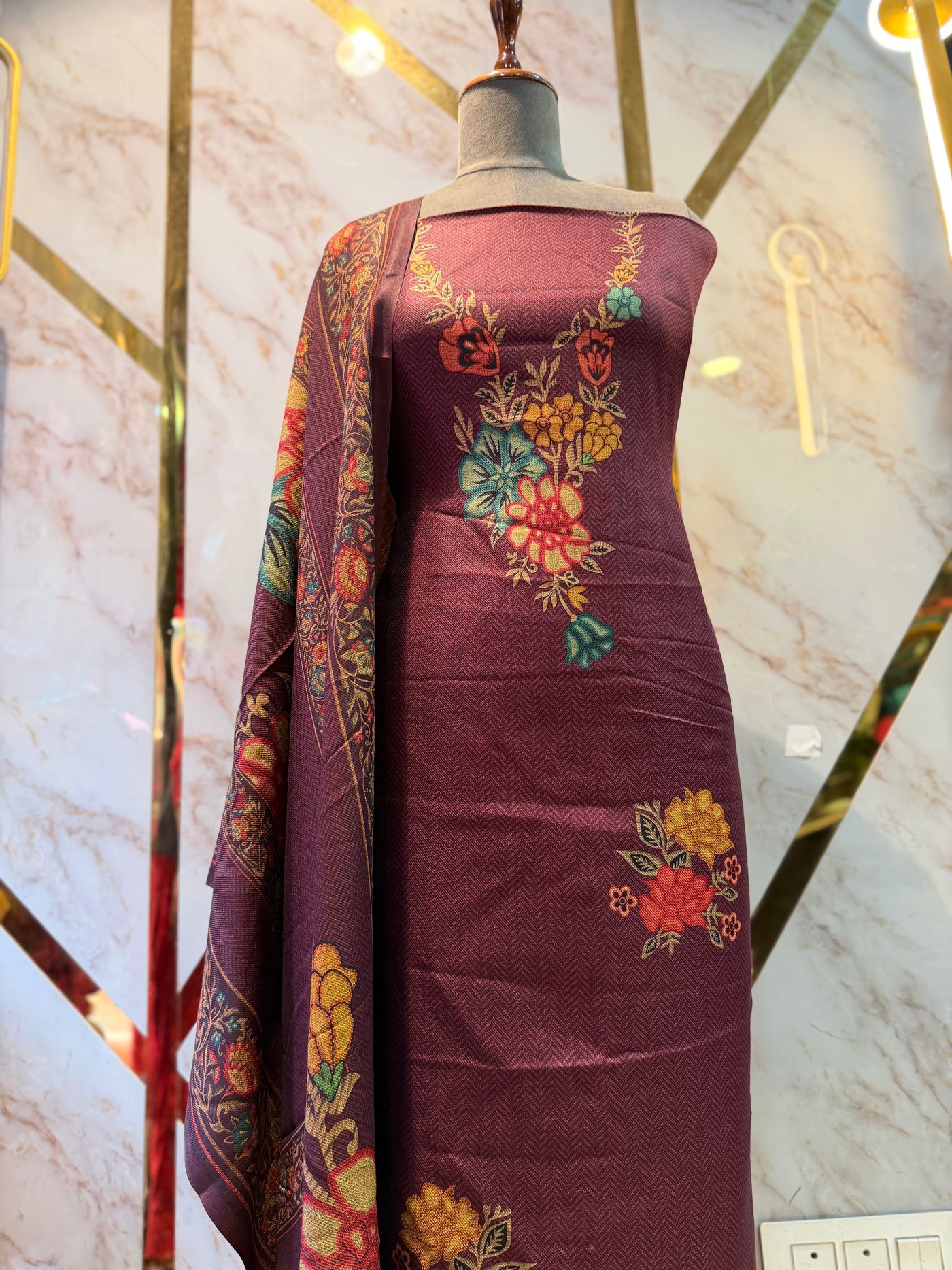 Premium kashmiri  Pashmina kani print Suit