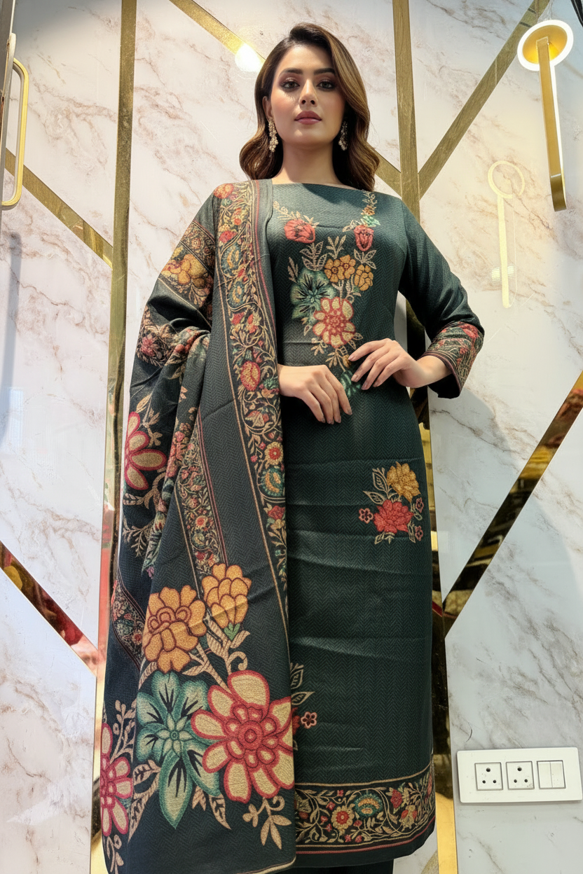 Premium kashmiri  Pashmina kani print Suit