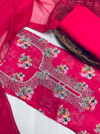 Party wear maslin mirror suit
