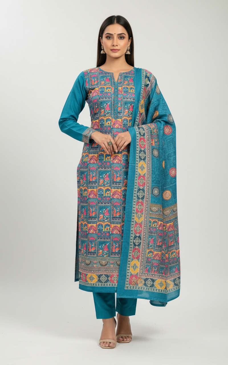 Premium Winter Pashmina Raja Rani Suit