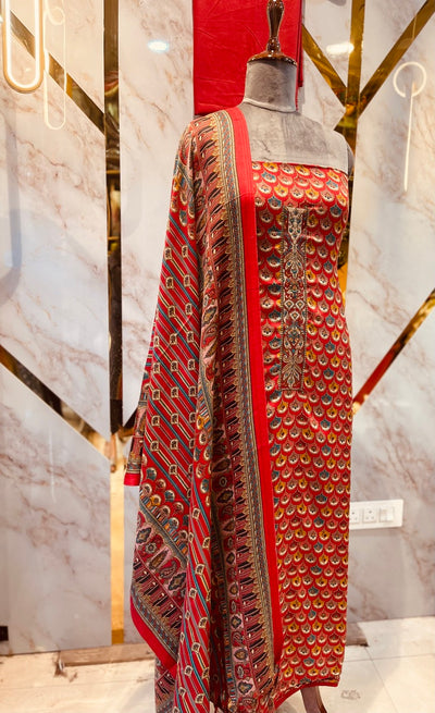 Premium Pashmina Print Suit