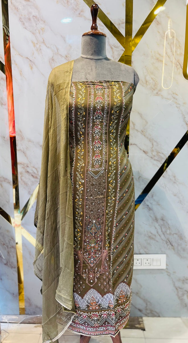 Party wear maslin mirror suit