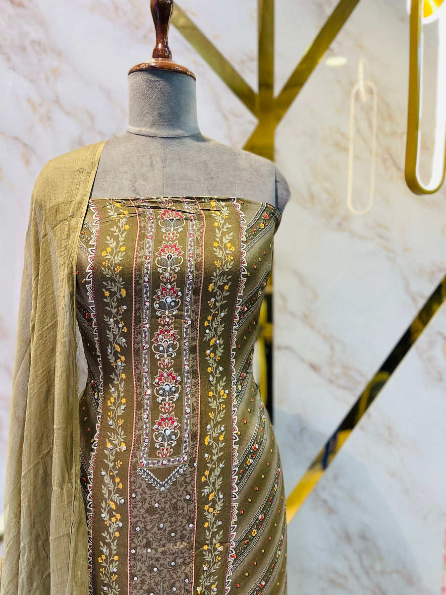 Party wear maslin mirror suit