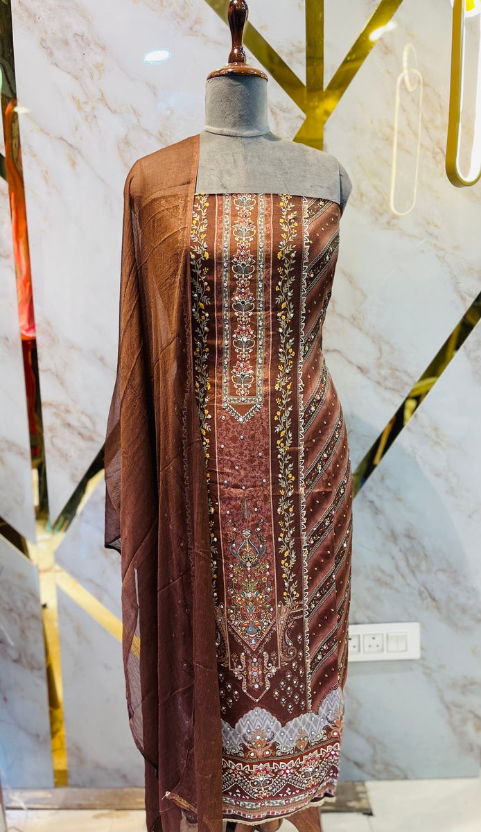Party wear maslin mirror suit