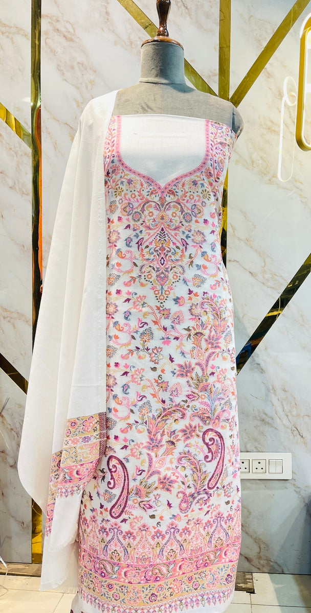 Kashmiri 🥶 cotton  pure kani suit (💯%handmade )