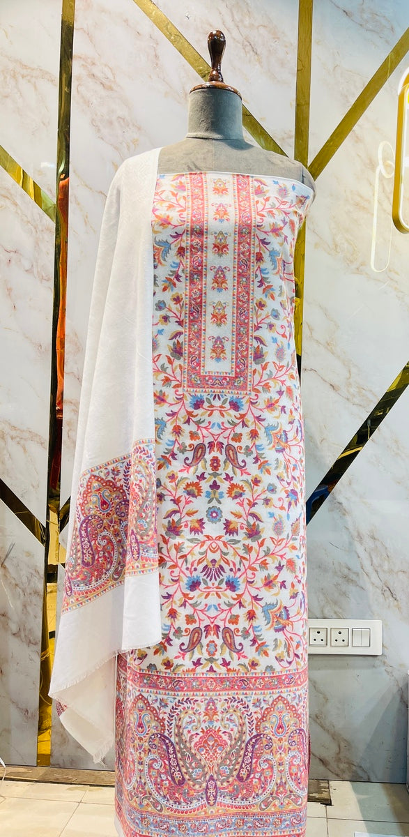 Kashmiri 🥶 cotton  pure kani suit (💯%handmade )