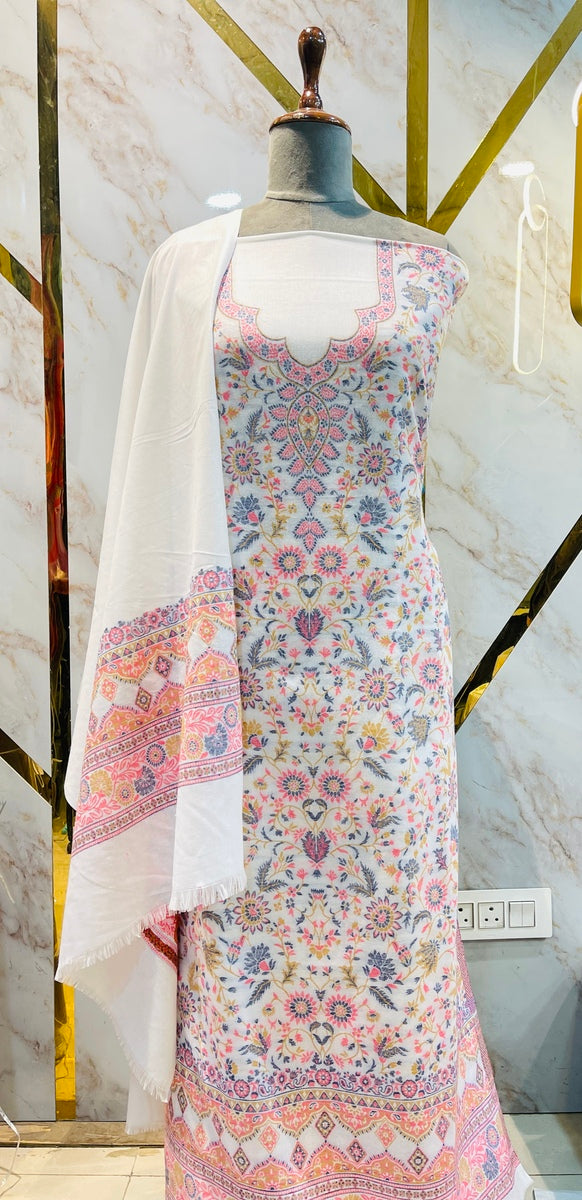 Kashmiri 🥶 cotton  pure kani suit (💯%handmade )