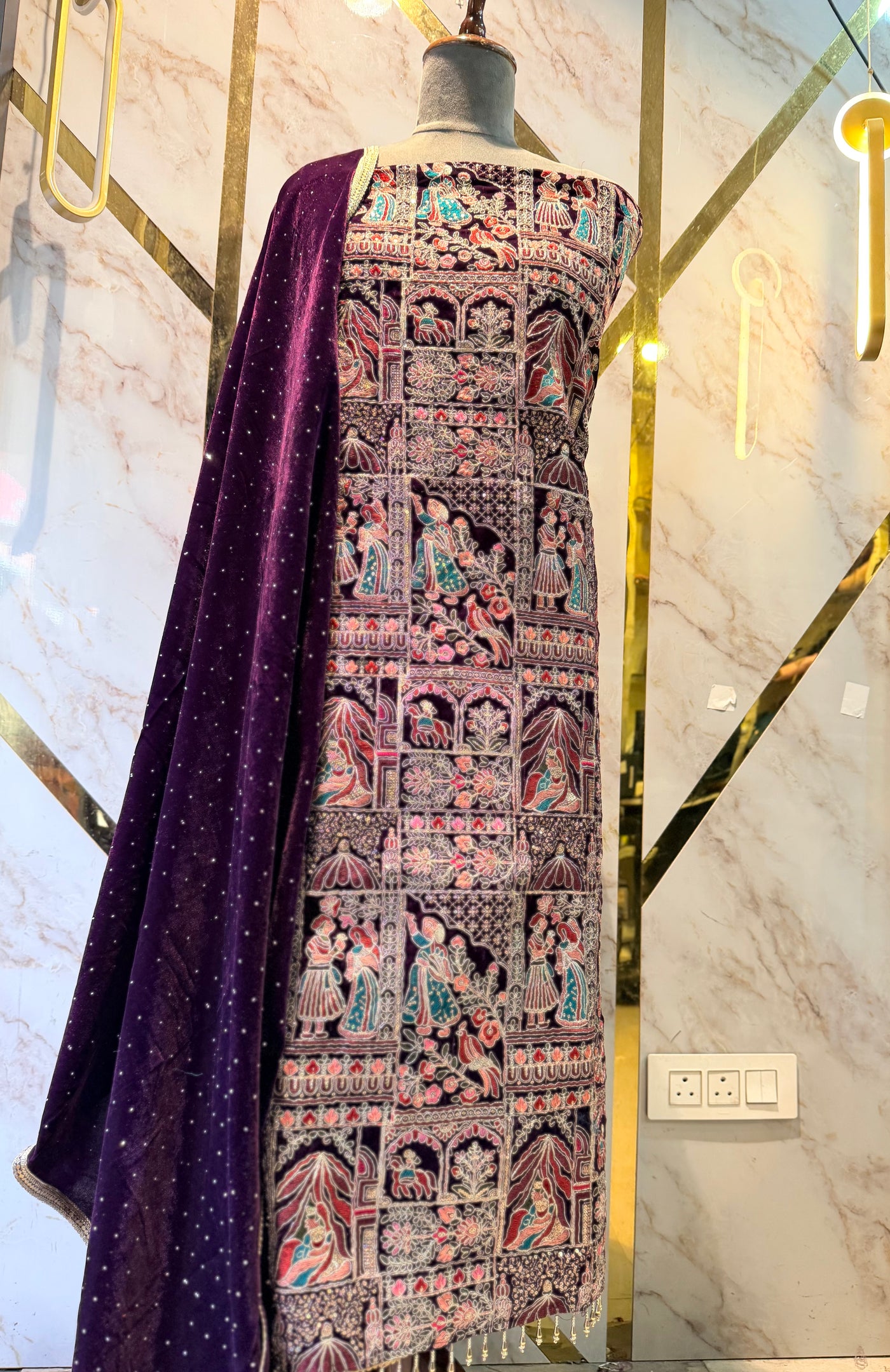 Premium Raja Rani velvet  🥶 suit velvet bottom