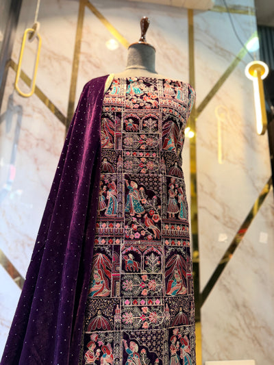 Premium Raja Rani velvet  🥶 suit velvet bottom