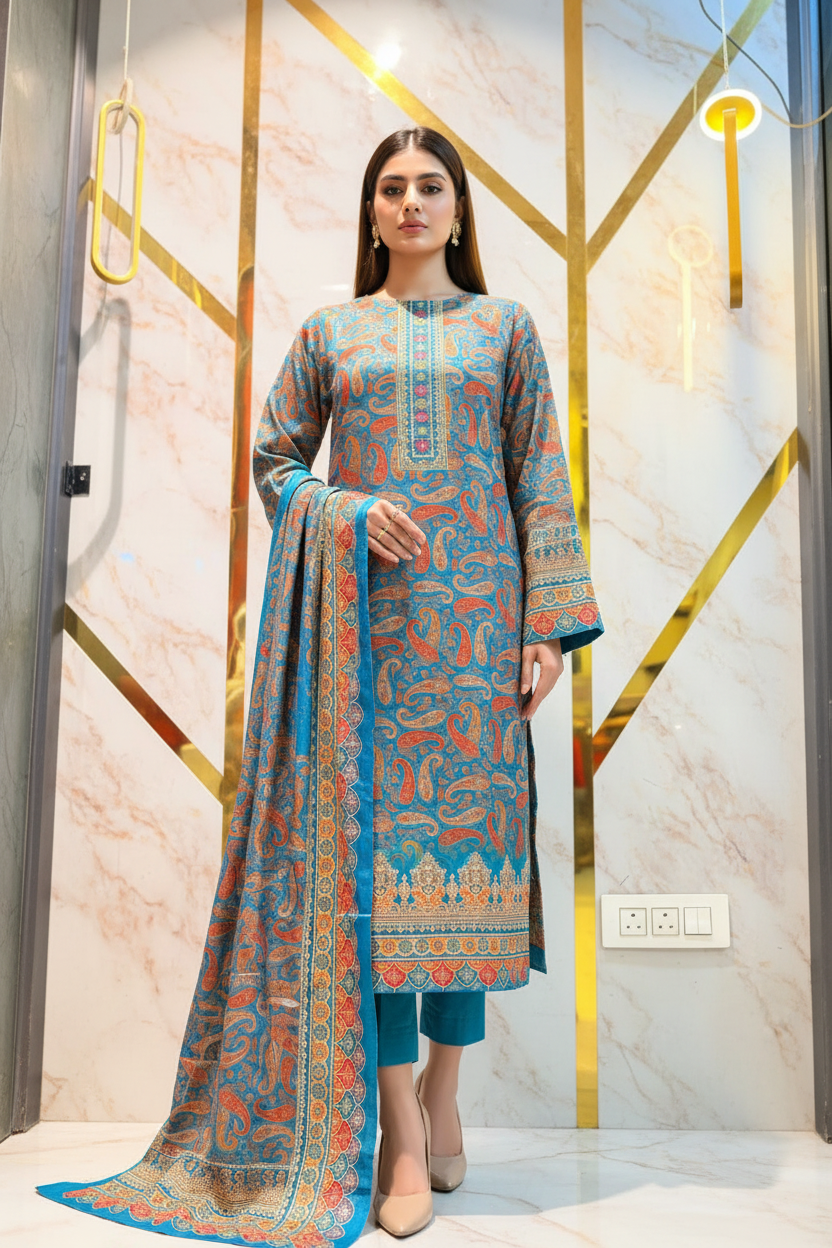 Premium kashmiri  Pashmina kani print Suit
