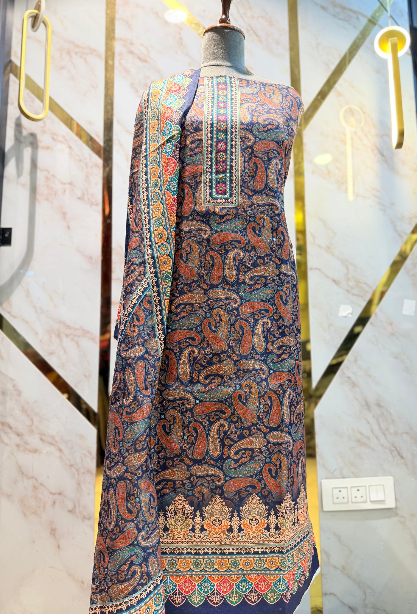 Premium kashmiri  Pashmina kani print Suit