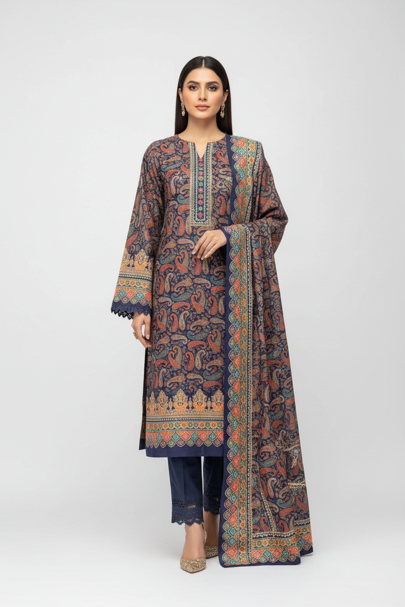 Premium kashmiri  Pashmina kani print Suit