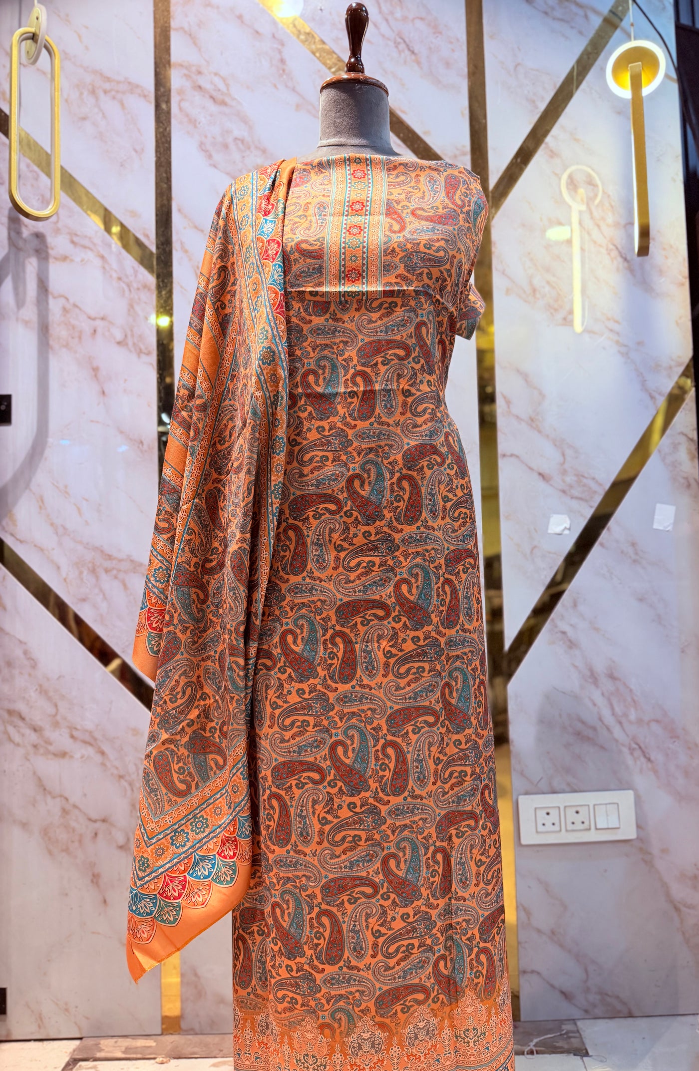 Premium kashmiri  Pashmina kani print Suit