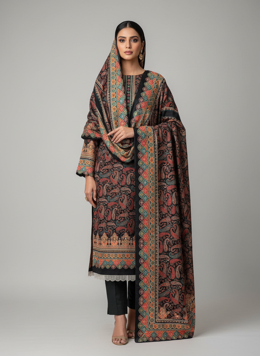 Premium kashmiri  Pashmina kani print Suit
