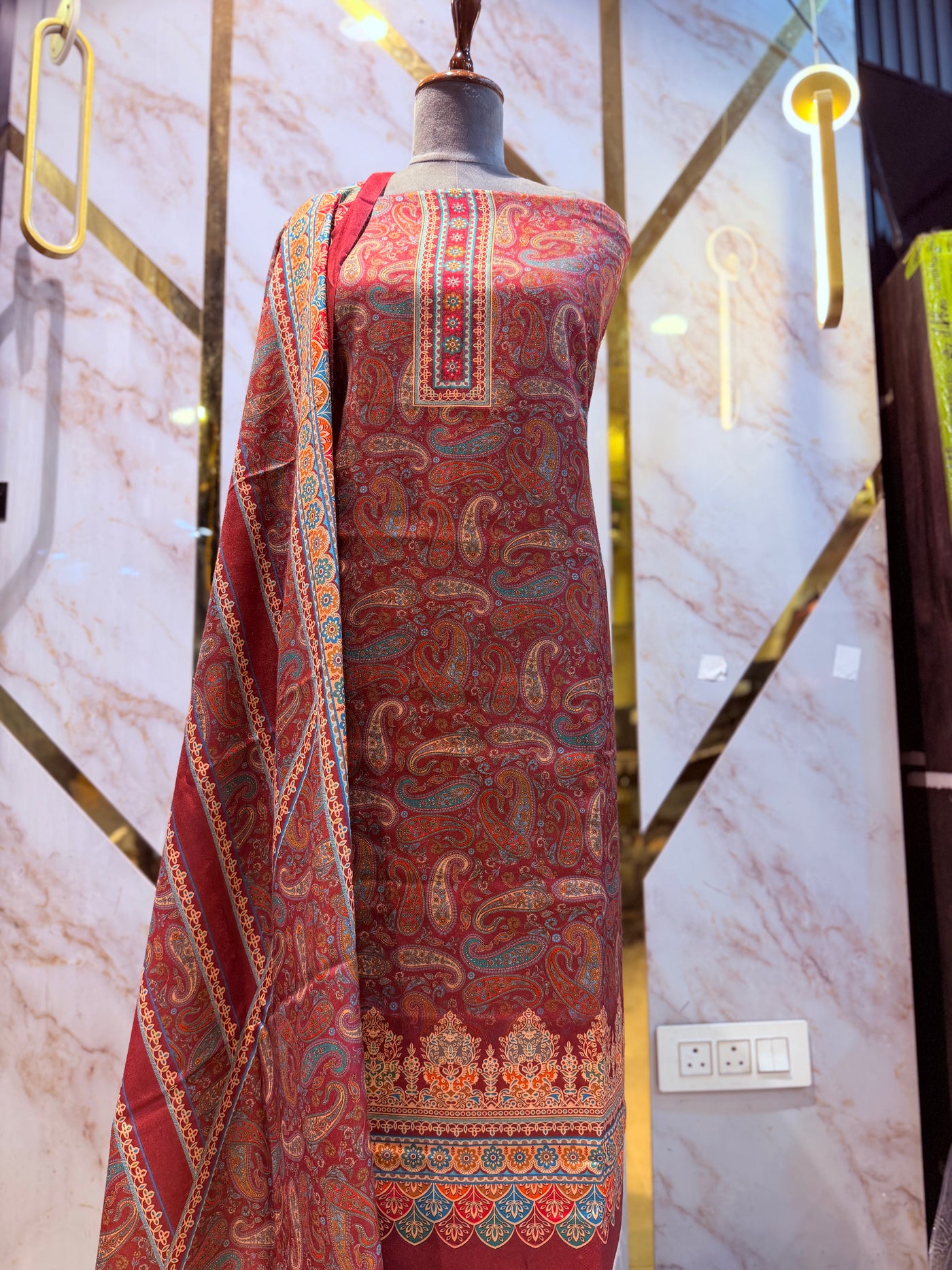 Premium kashmiri  Pashmina kani print Suit