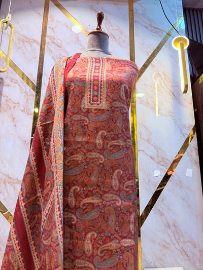 Premium kashmiri  Pashmina kani print Suit