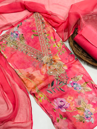 Party wear maslin mirror suit