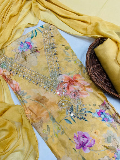Party wear maslin mirror suit