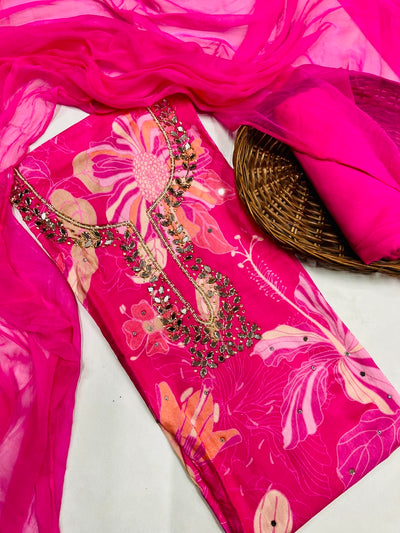 Party wear maslin mirror suit