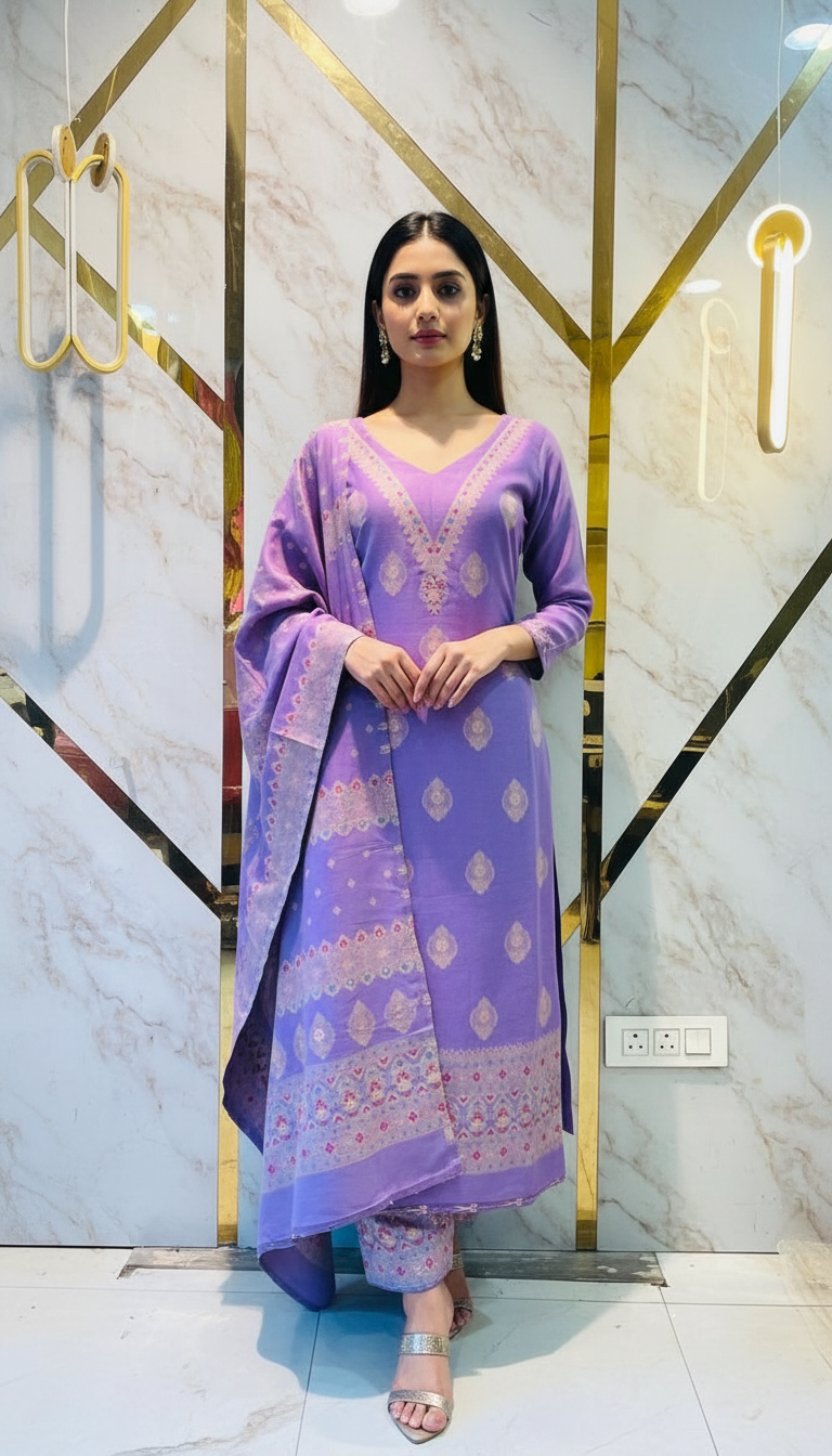 Premium kani Wollen Party Suits (100% Handmade)