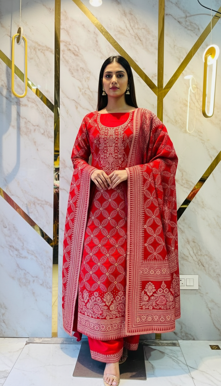 Premium kani Wollen Party Suits (100% Handmade)