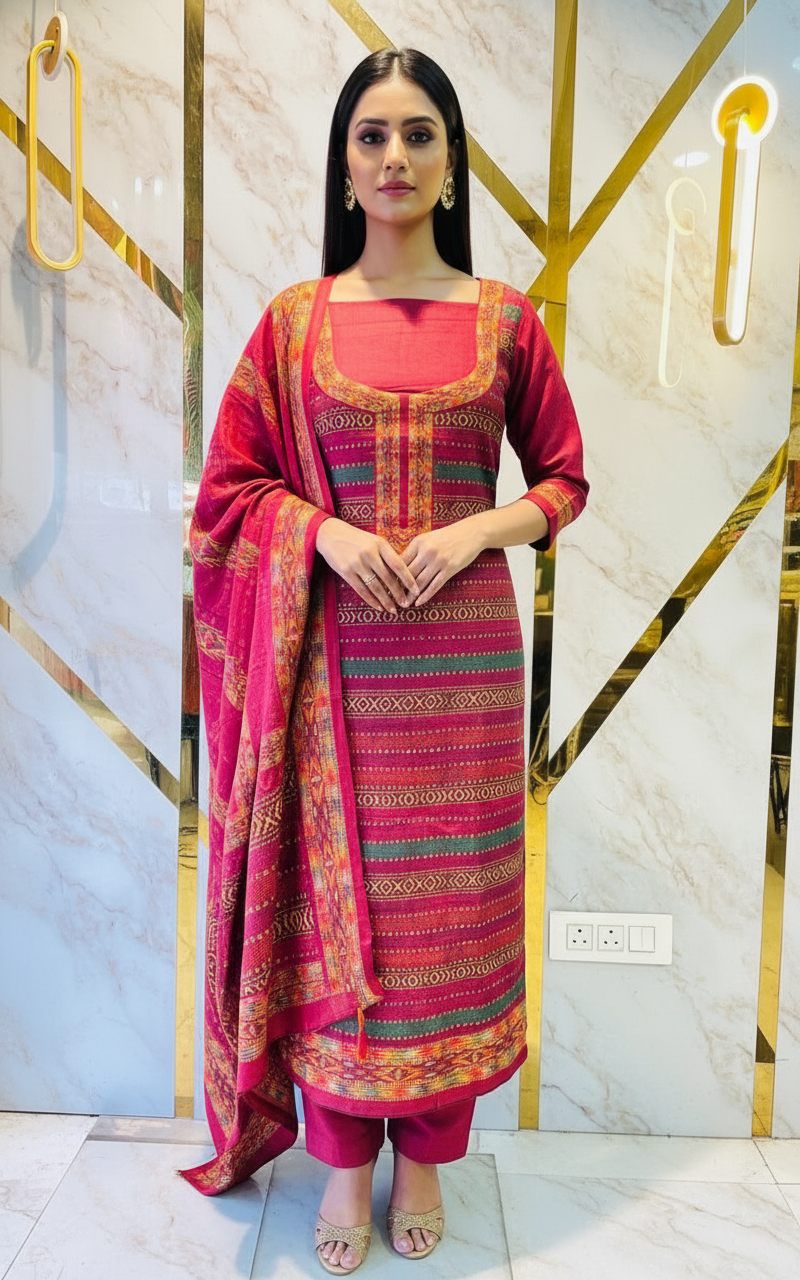 Premium kashmiri  Pashmina kani print Suit
