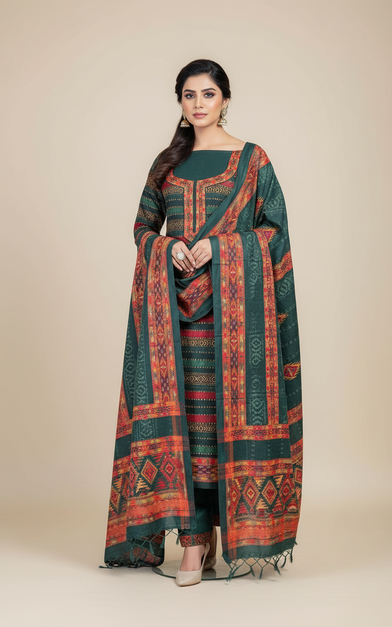 Premium kashmiri  Pashmina kani print Suit