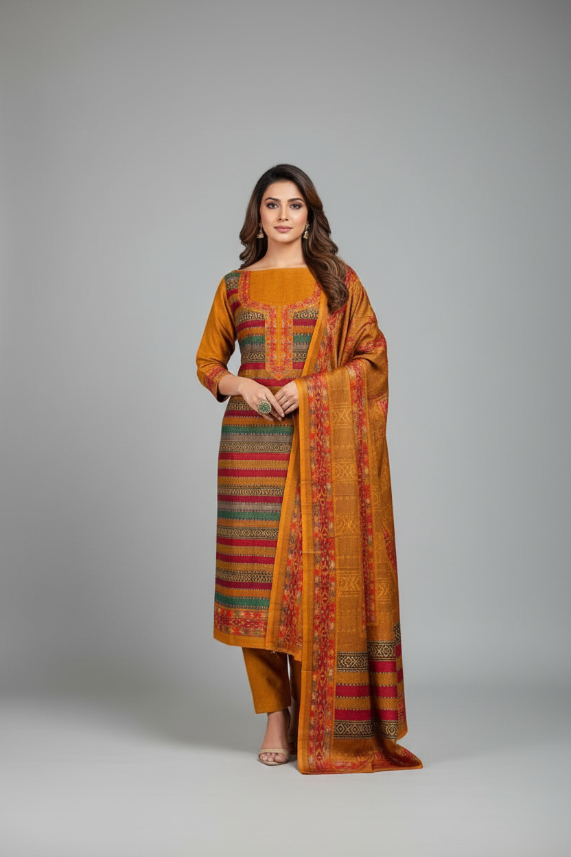Premium kashmiri  Pashmina kani print Suit