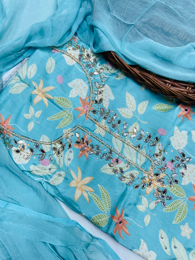 Party wear maslin mirror suit