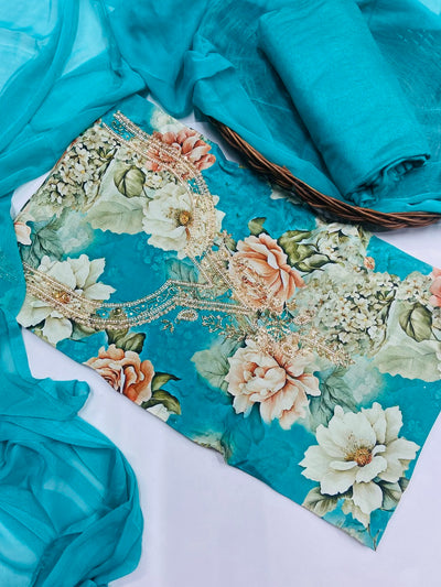 Party wear maslin mirror suit