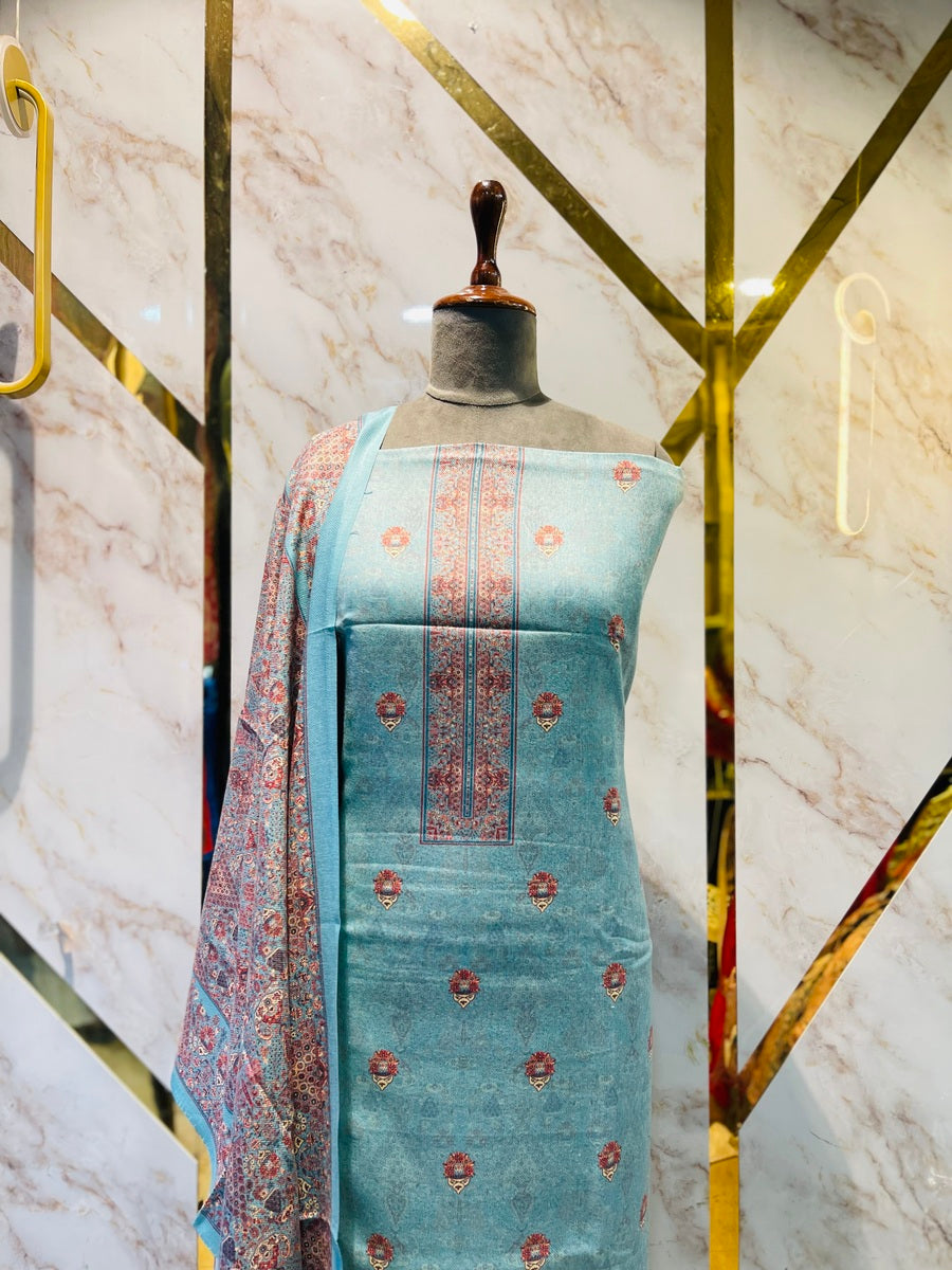 Premium kashmiri  Pashmina kani print Suit