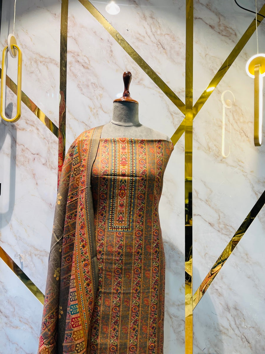 Premium kashmiri  Pashmina kani print Suit